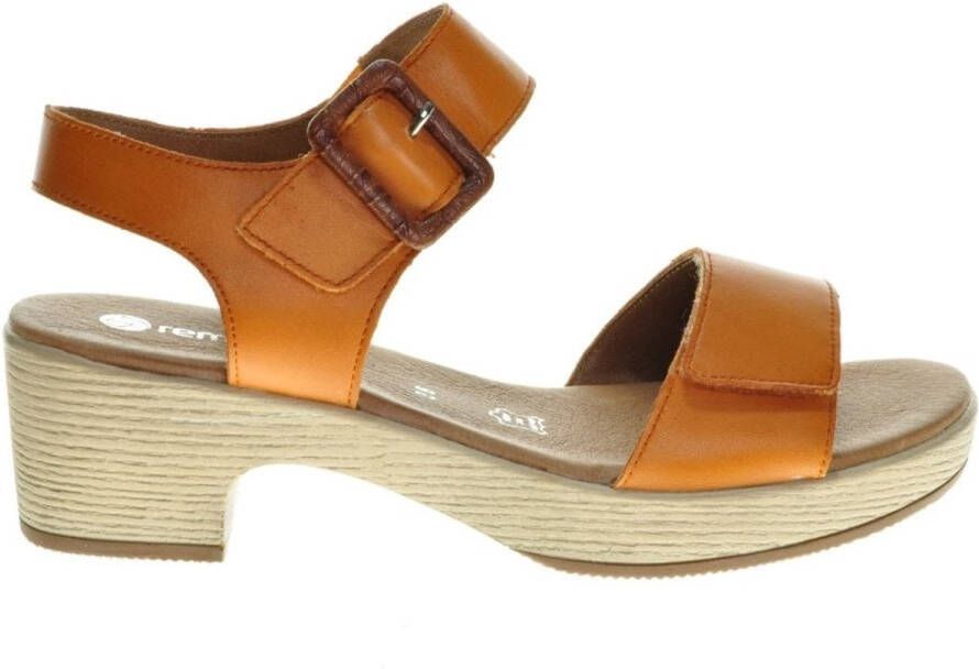 Remonte Sandalen Oranje Houtlook