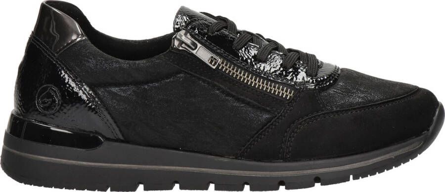 Remonte Elegante Zwarte Sneaker met Lakdetails