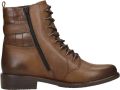 Remonte D2W80-24 Cognac bootie met rits en vetersluiting - Cognac