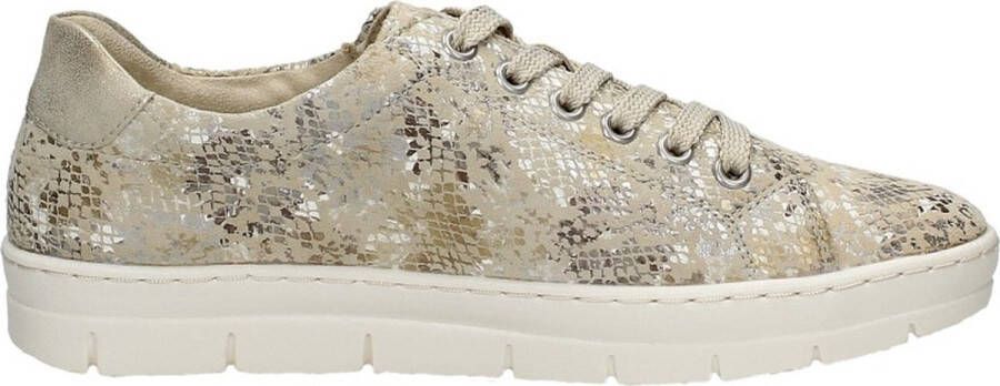 Remonte Taupe Metallic Sneaker met Rits Multicolor Dames