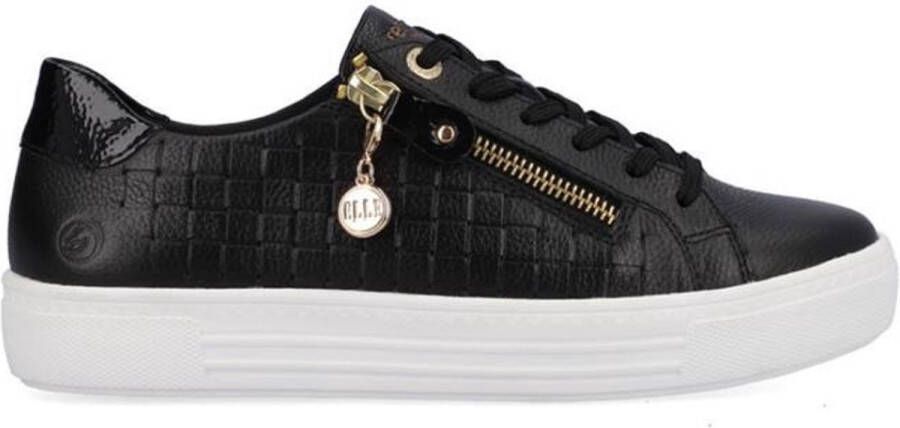 Remonte Stijlvolle Comfort Sneaker met Gouden Accenten Black Dames - Foto 2
