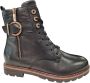 Remonte Zwarte Leren Veterboots Dames Zwart - Thumbnail 1
