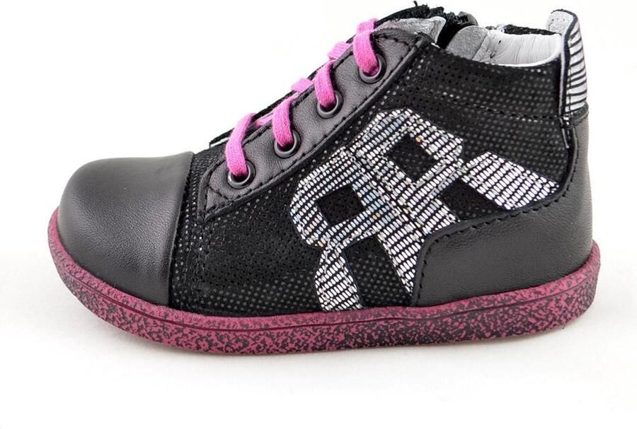 Renbut Zwarte- leren meisjes schoenen - Foto 4