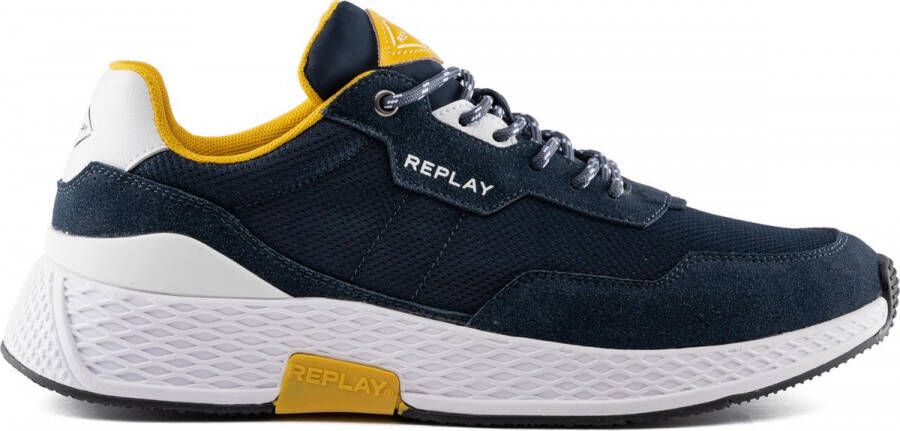 Replay Classic Check Heren Sneaker Blauw