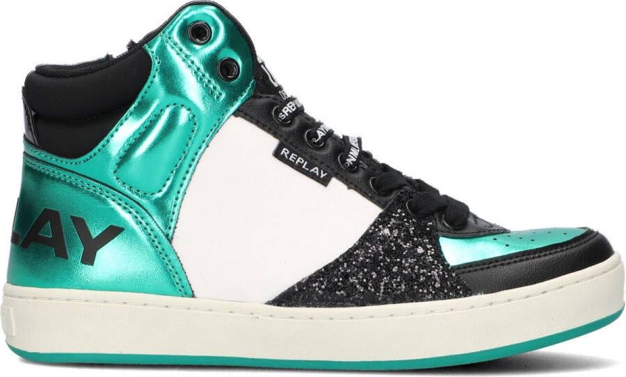 Replay sneakers groen zwart wit Meisjes Imitatieleer 30 - Foto 3