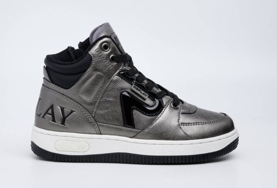 Replay Epic Jr 18 Meisjes Hoge Sneaker Donkere zilverkleur