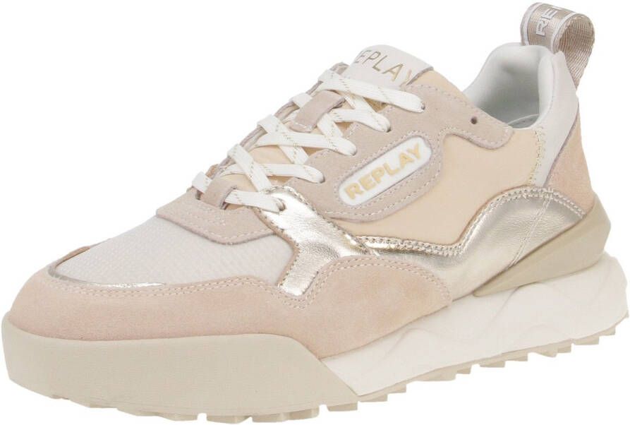 Replay Field W Metal GWS9H L Damesschoenen Sneaker 3377-Ecru-Platinum