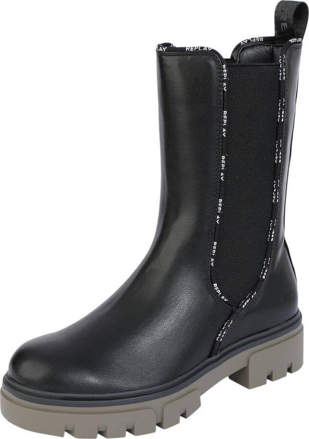 Replay Footwear Hanna Chelsea P Laars zwart Leer Street wear
