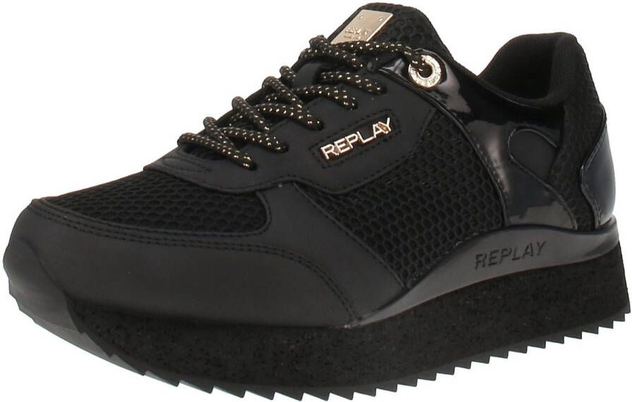 Replay Penny Simply GWS63 S Damestrainers 003-Zwart