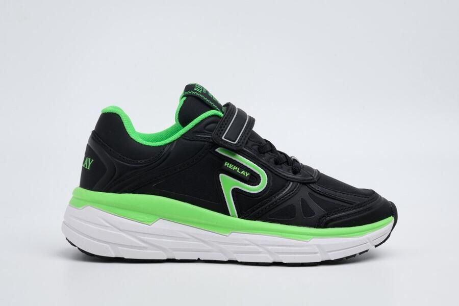 REPLAY Christal JR boy 5 chunky sneakers zwart groen - Foto 4