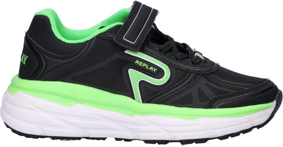 REPLAY Christal JR boy 5 chunky sneakers zwart groen - Foto 4