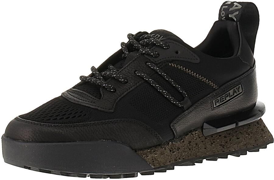 Replay Field Jupiter Enginereed 2 GMS1P L Heren Trainers 003-Zwart