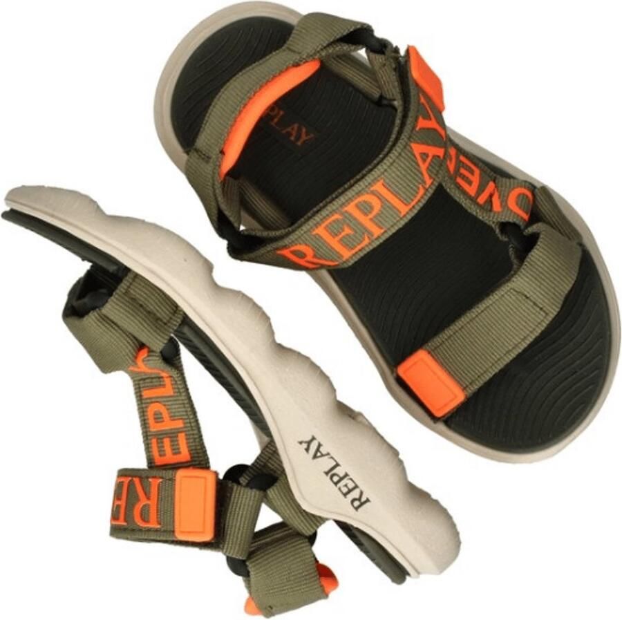 Replay Jongens Sandaal Spacer 2 Army Green Fluo Kaki