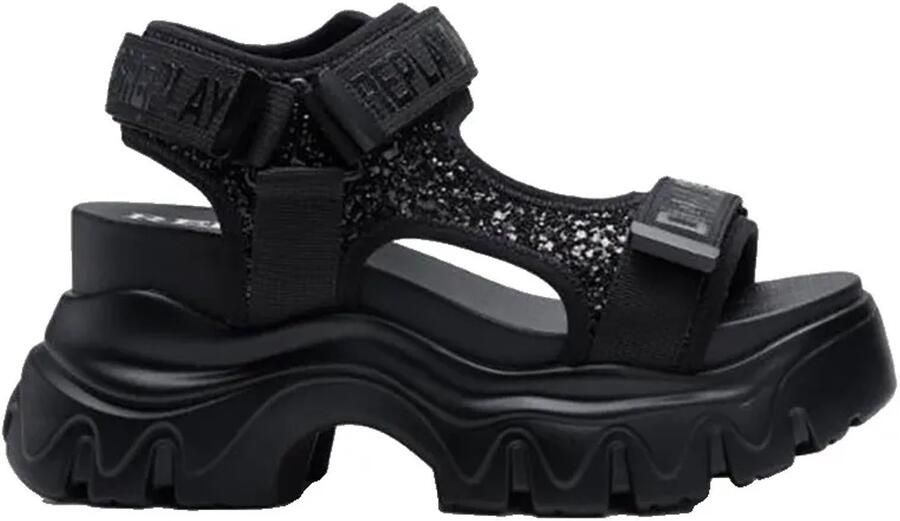 Replay Juyce High Bright Platform Sandalen Zwart Vrouw