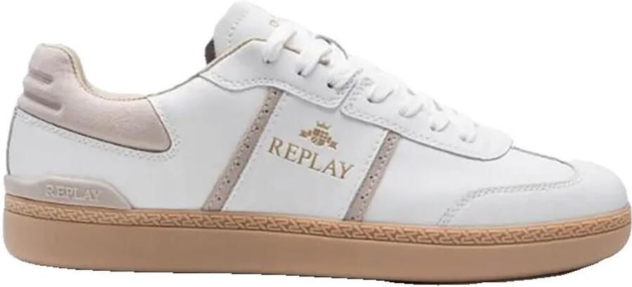 REPLAY Sneakers laag 'Pyper' lichtbruin wit