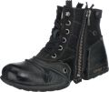 Replay Footwear Clutch Laars zwart Leer Biker Rock wear Street wear - Zwart