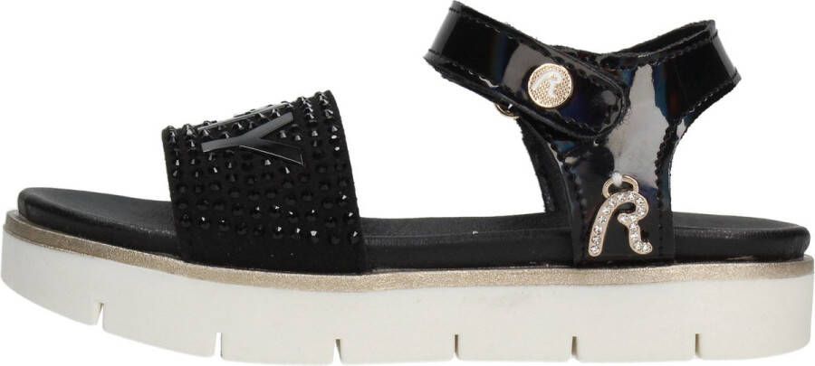 Replay sandalen met steentjes zwart Meisjes Imitatieleer Logo 31 - Foto 4