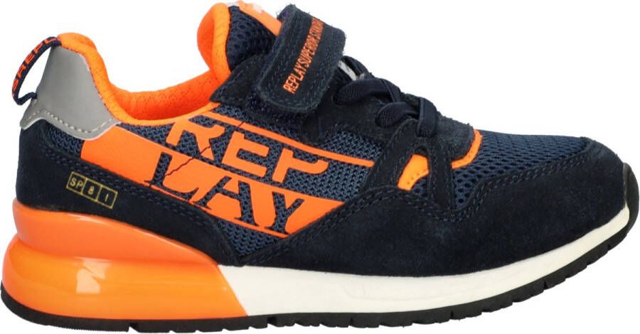 Replay Shoot Jr11 Sneakers Jongens Leren Sneaker Blauw