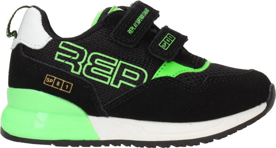 Replay Shoot Klittenband Sneaker Jongens Zwart groen - Foto 5