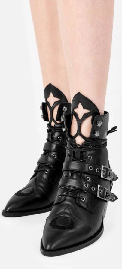 Restyle Moonstruck Cathedral Enkellaarzen Zwart Vegan