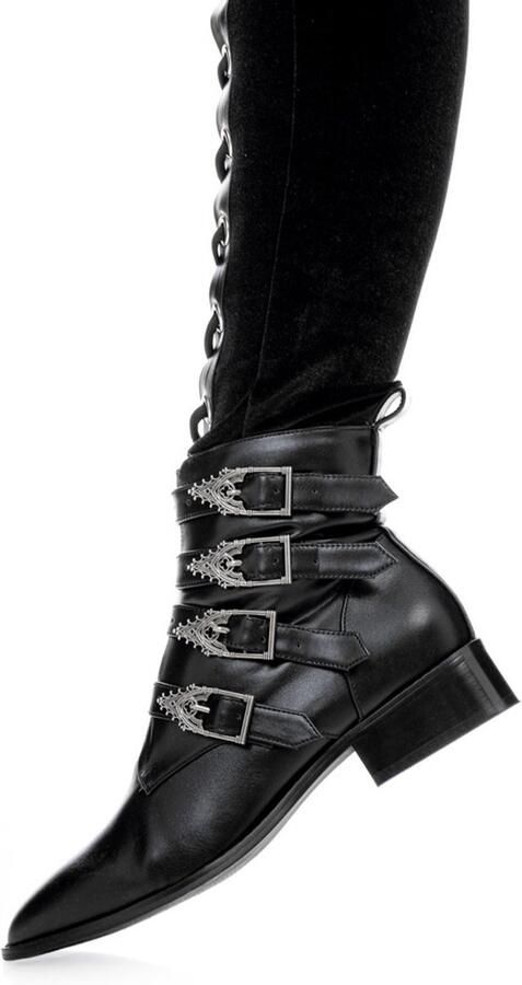 Restyle Cathedralis Buckle Pikes Enkellaars 40 Shoes Zwart