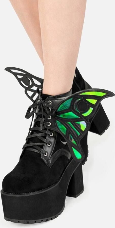 Restyle Nocturne Winged Laarzen Wilderwood Collection Zwart Vegan