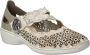 Rieker Dames Bandschoen 413G4-90 Beige Metallic - Thumbnail 4