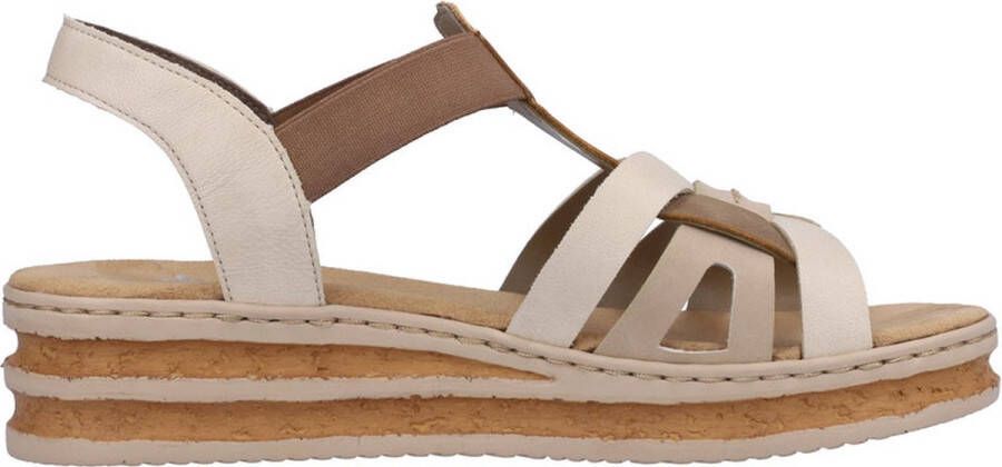 Rieker Beige Taupe Gevlochten Sandaal Beige