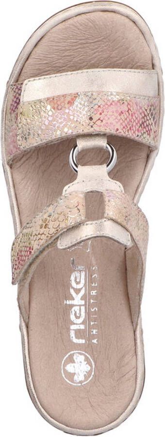 Rieker Metallic Gouden Print Slipper Multicolor Dames