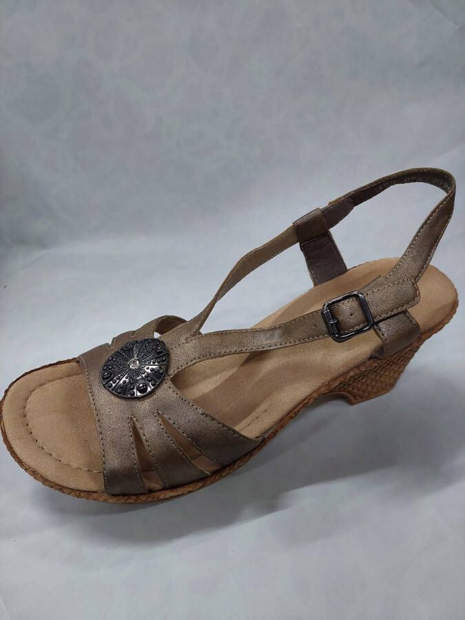 Rieker 66078-91 sandalen met hak bruin - Foto 1