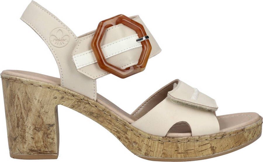 Rieker Elegante Comfortabele Sandalette Bruin Gesp Multicolor Dames