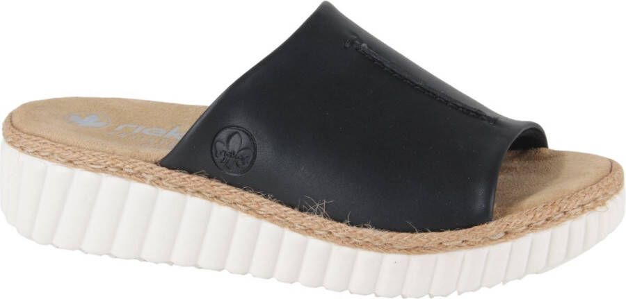 Rieker Zwarte Comfort Slipper met Voorgevormd Voetbed Black Dames