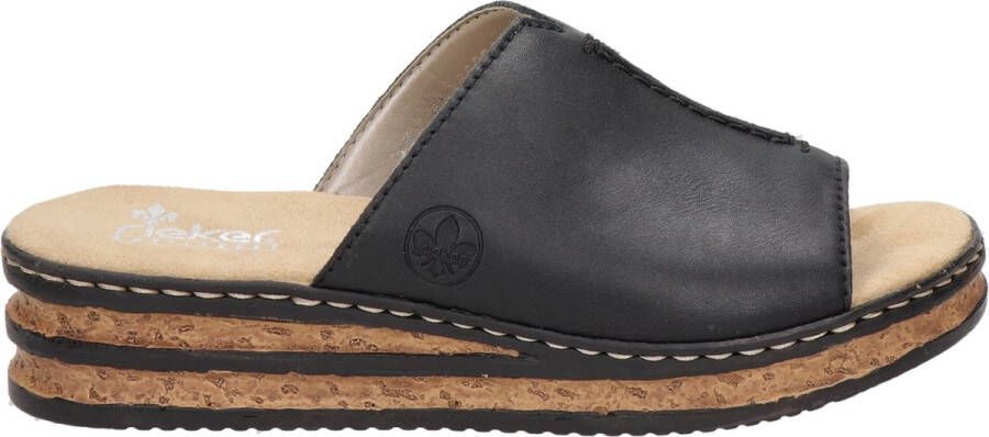 Rieker Slippers plateau zomerschoen pantoffels in klassieke look