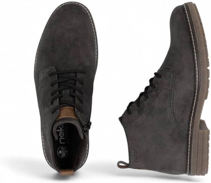 Rieker -art-33106 45-heren-veter rits-grijs-suede