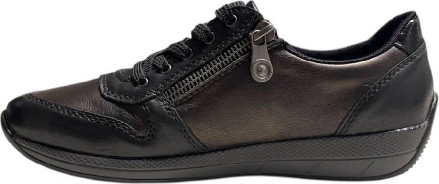 Rieker -art N1100-25-dames-zwart-bruin-veter-rits