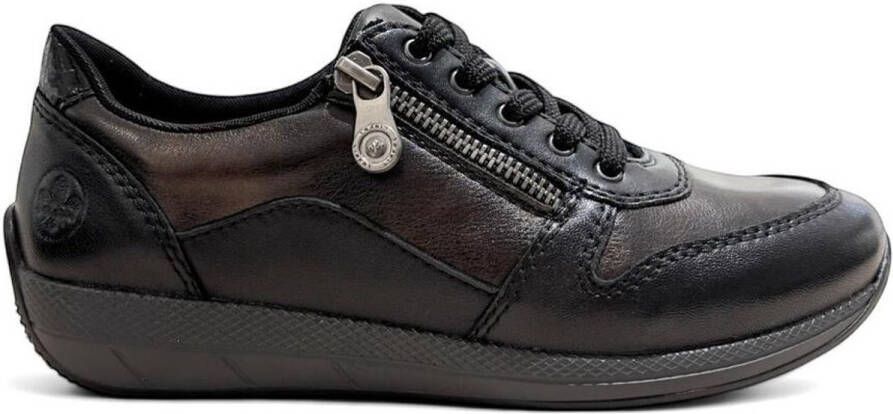 Rieker -art N1100-25-dames-zwart-bruin-veter-rits