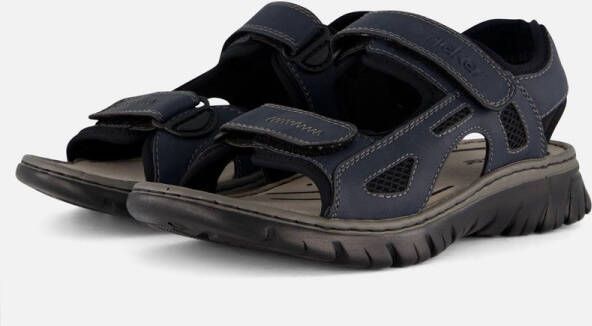Rieker Zwarte synthetische sliders met comfortabel voetbed en klittenbandsluiting Zwart Heren - Foto 2
