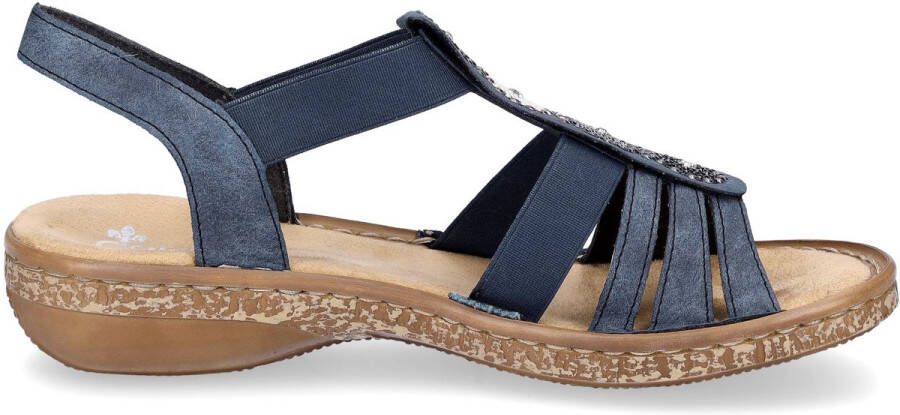 Rieker Sandalen zomerschoen sandaal sleehak met decoratieve parels