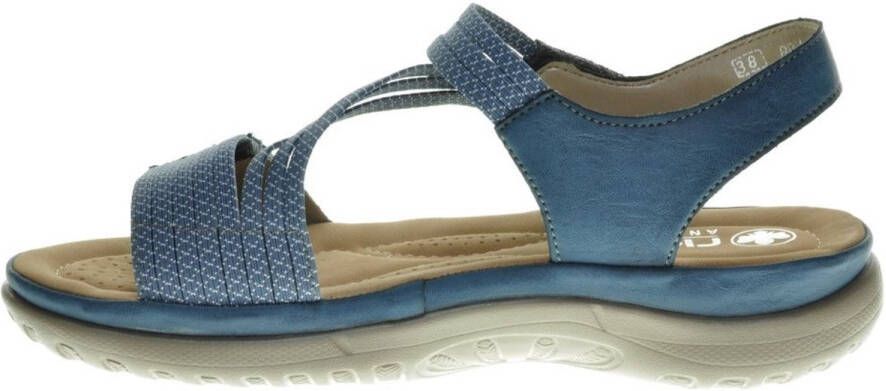 Rieker Blauwe Velcro Sandalen