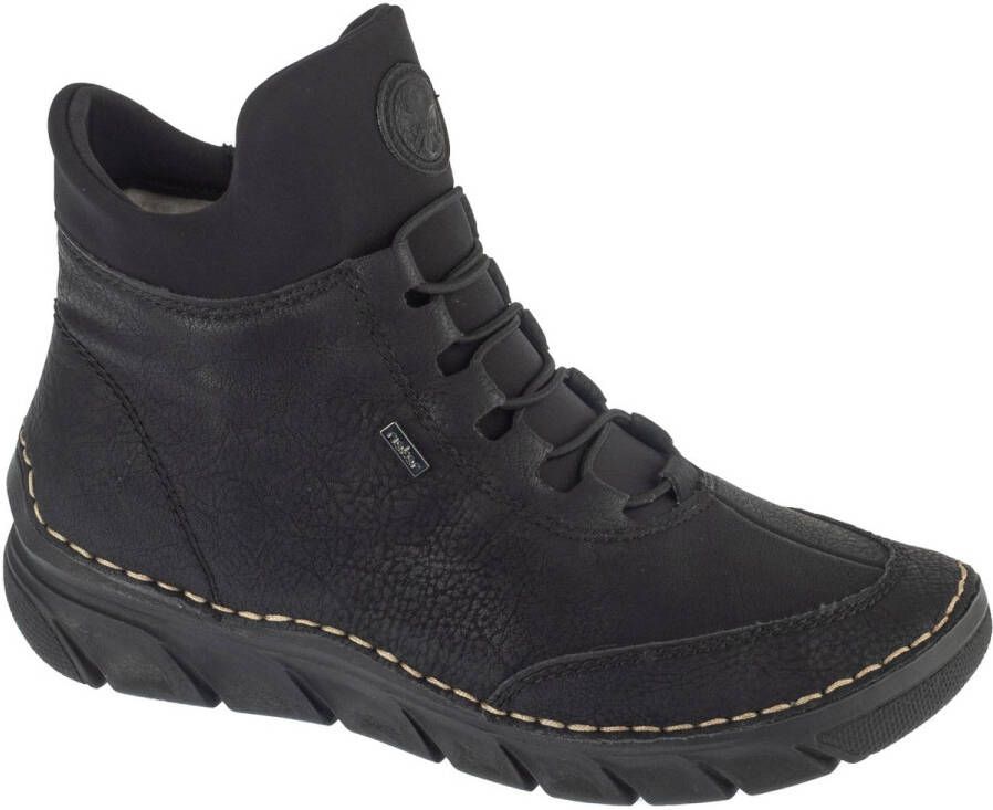 Rieker Zwarte Casual Enkellaarsjes voor Dames Black Dames