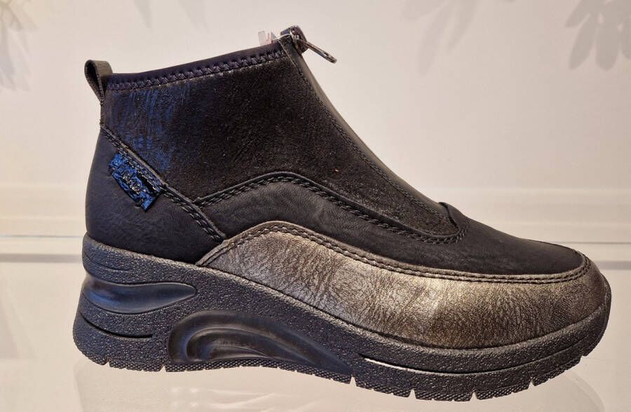 Rieker Boots Rits Zwart Combi N9362