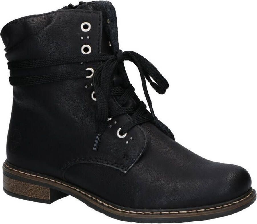 Rieker Hoge veterschoenen winterboots blokhak enkellaarsjes met subtiele studs