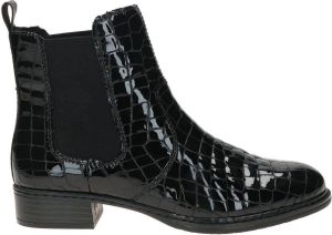 Rieker Chelsea boots Enkellaarsjes Plat zwart croco lak