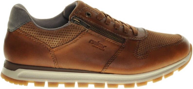 Rieker Cognac Herensneakers Zijrits