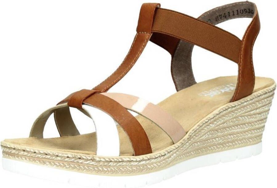 Rieker Cognac Sandalen met Sleehak