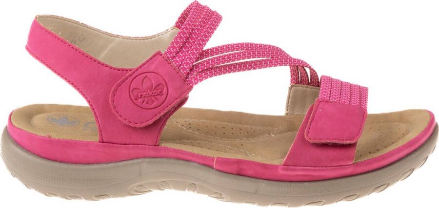 Rieker Sandalen zomerschoen sandaal sleehak met elastieken