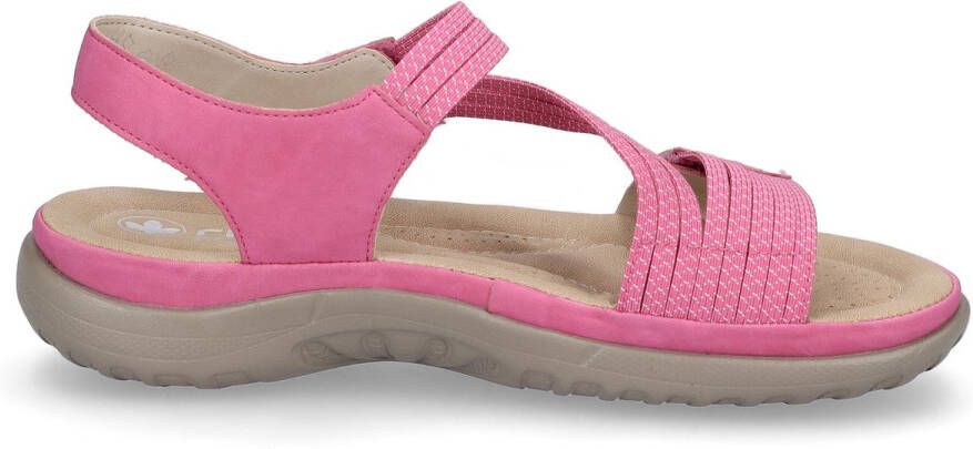 Rieker Sandalen zomerschoen sandaal sleehak met elastieken