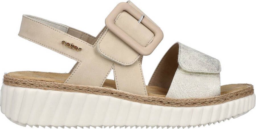 Rieker Sandalen zomerschoen sandaal sleehak met twee klittenbandsluitingen