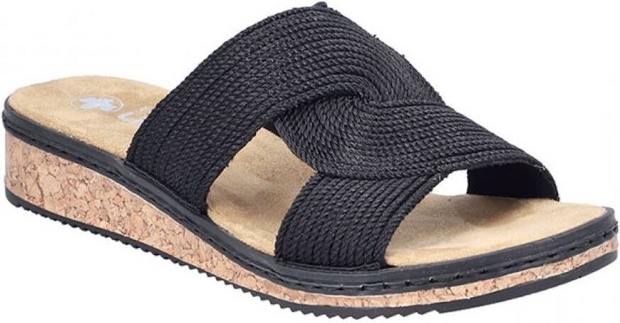 Rieker -dames-art V3669 00 zwart-slipper