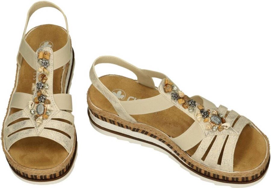 Rieker Sandalen zomerschoen sandaal sleehak in metallic-look